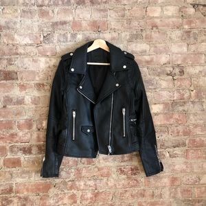 Perfect Moto Biker Faux Leather Jacket Blank NYC